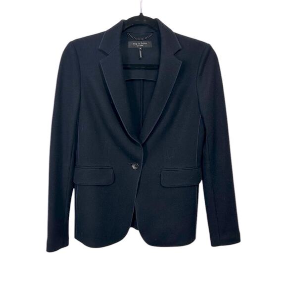 Rag & Bone One Button Closure Wool Navy Blazer, Women’s, Size 0 - Picture 1 of 6